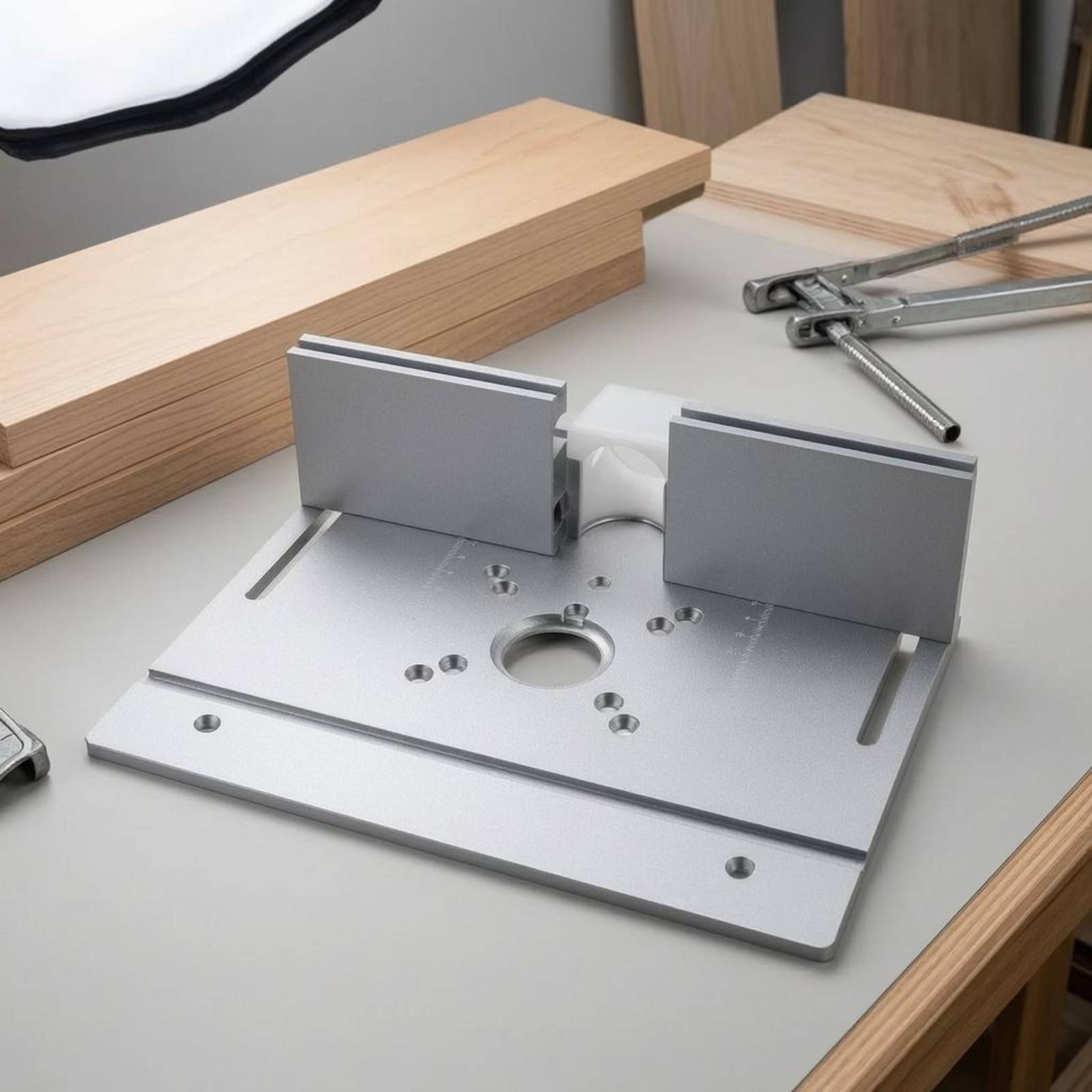 Woodworking Router - Fräserplatteneinsätze für Tischfräsen, Metall-Silber, Holzbearbeitungswerkzeug