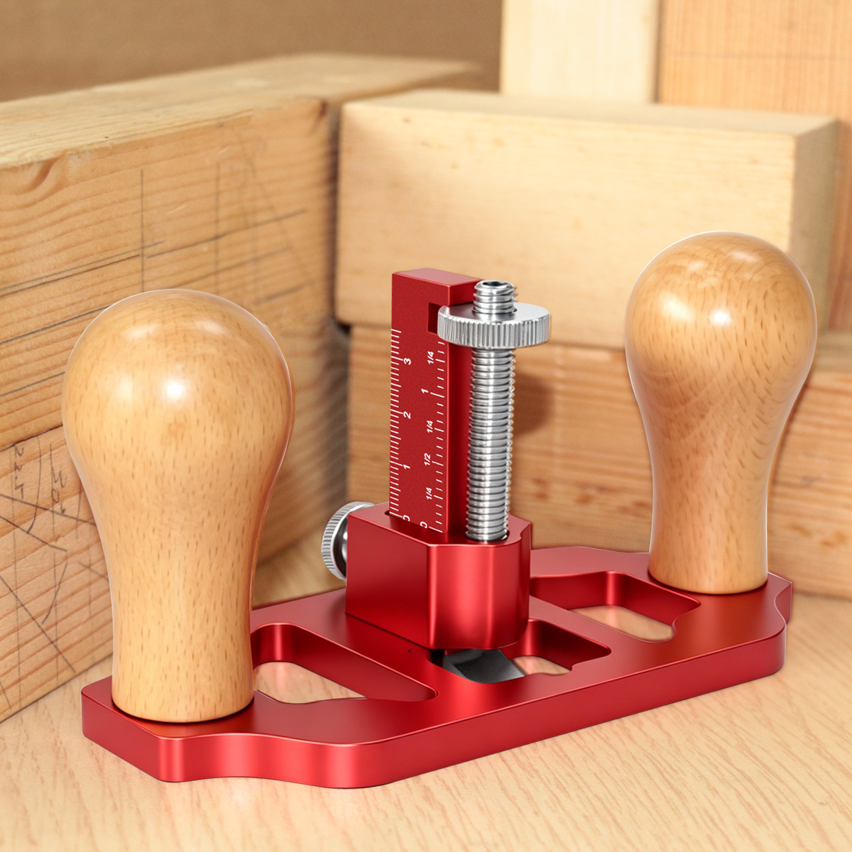 Router Plane Hand - Handgeführter Hobel, tiefenverstellbarer Holzbearbeitungs-Handhobel mit Legierungsgehäuse,